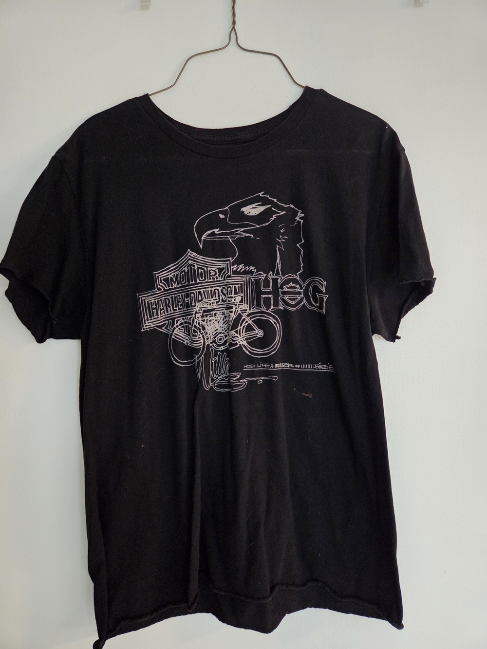 Black Harley Davidson Graphic Eagle T-Shirt